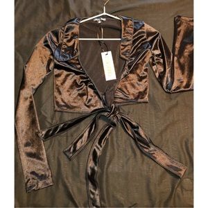 Dolls kill Black wrap crop top